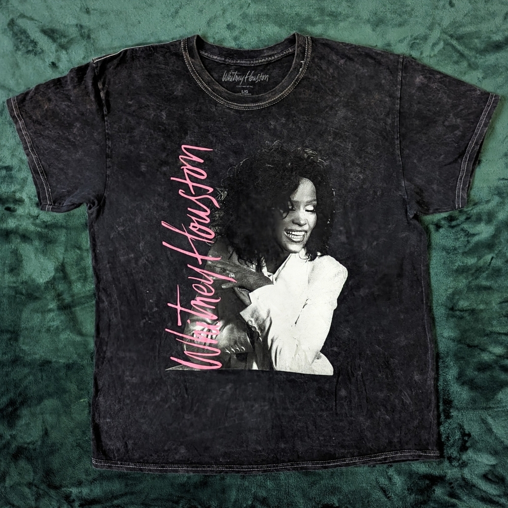 Whitney Houston Whitney Acid Wash Tie Dye Men's T-Shirt Size: L Retro 90s